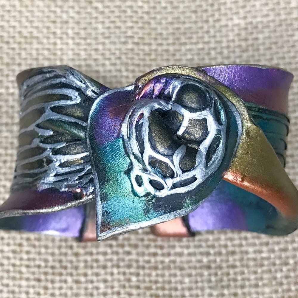 Jewel Tones Paper Mache ? Cuff Bracelet